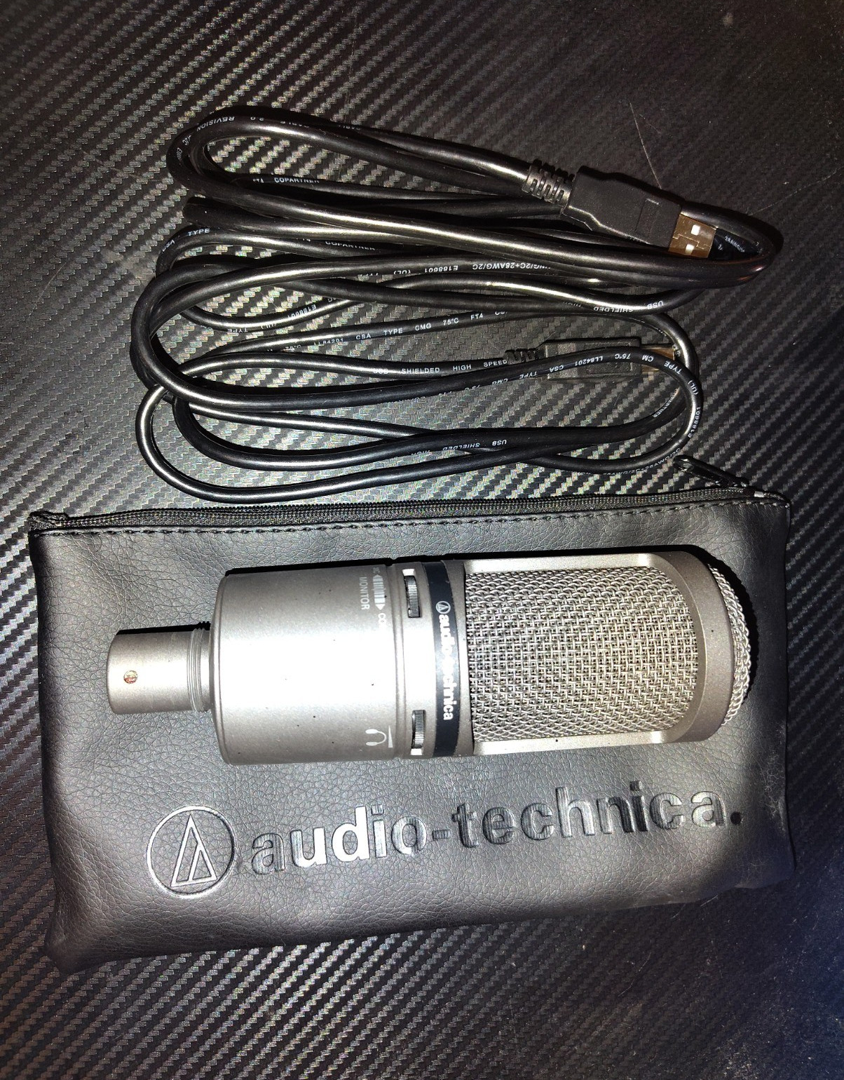 Audio-Technica AT2020 Cardioid Condenser USB Microphone Silver.