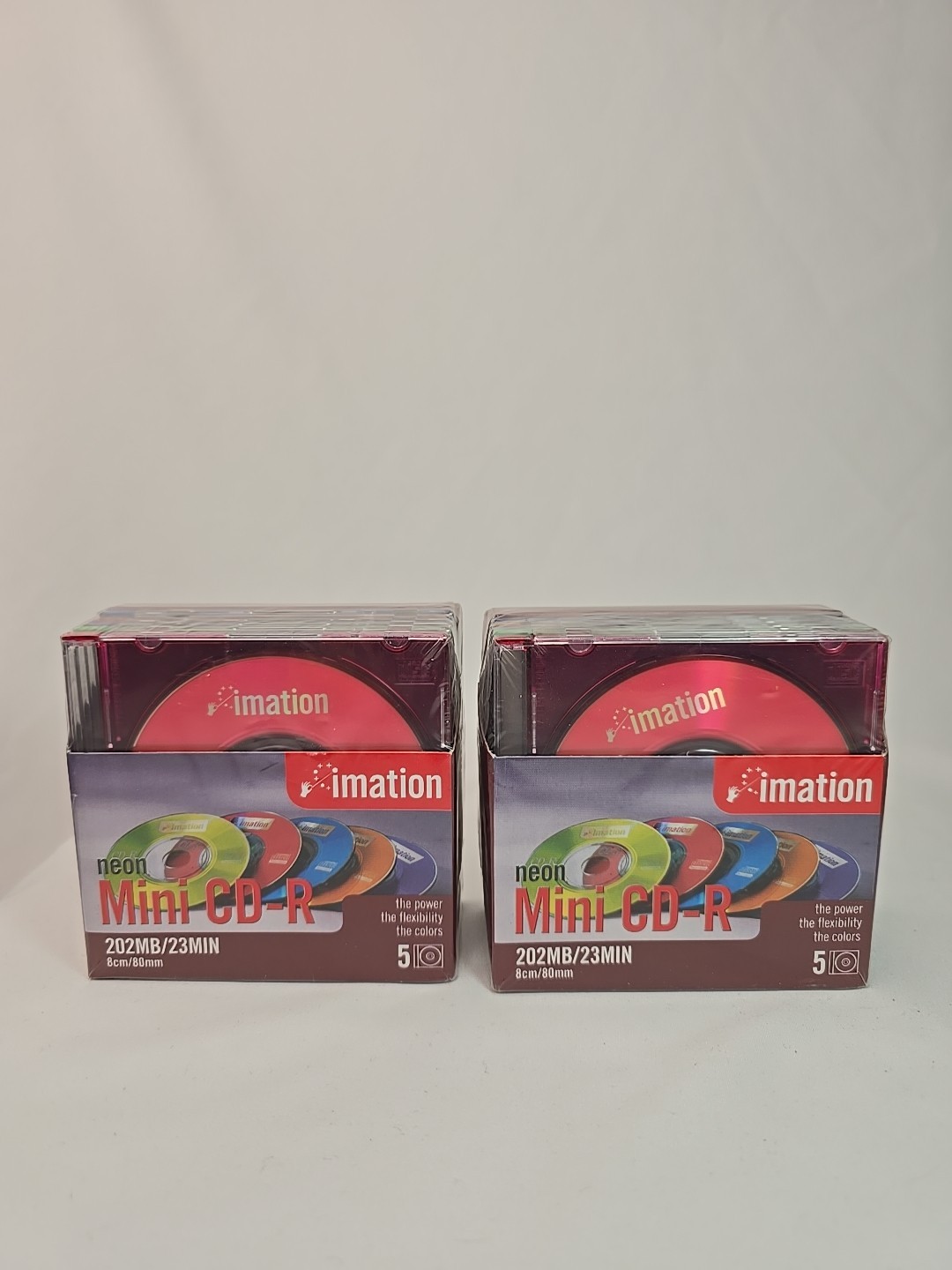 Imation Neon Mini CD-R 5 Pack (202MB/23Min) fit 8cm/80mm CD trays RipGO 
