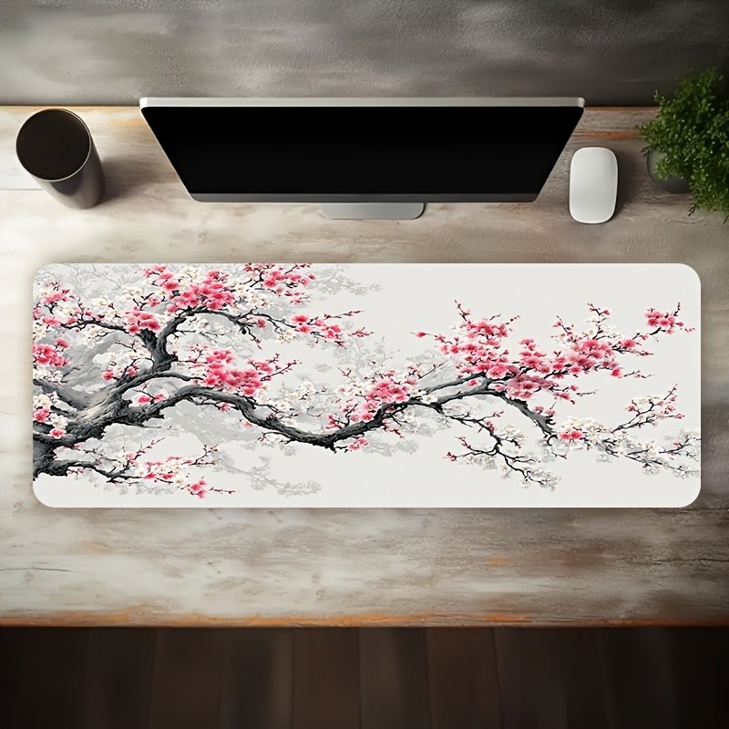 1pc Multiple Sizes Large Gaming Mouse Pad with Cherry Blossom Branch Design -