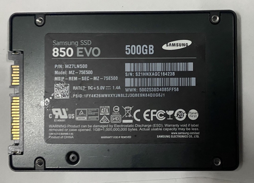 Samsung 850 EVO 500GB 2.5" SATA III V-NAND SSD - MZ-77E500 | Health 97%