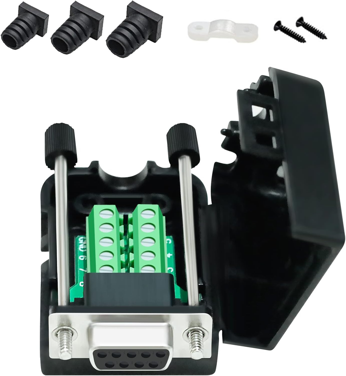DB9 Breakout Connector DB-9 Female RS232 Serial Adapter Solderless Module Board