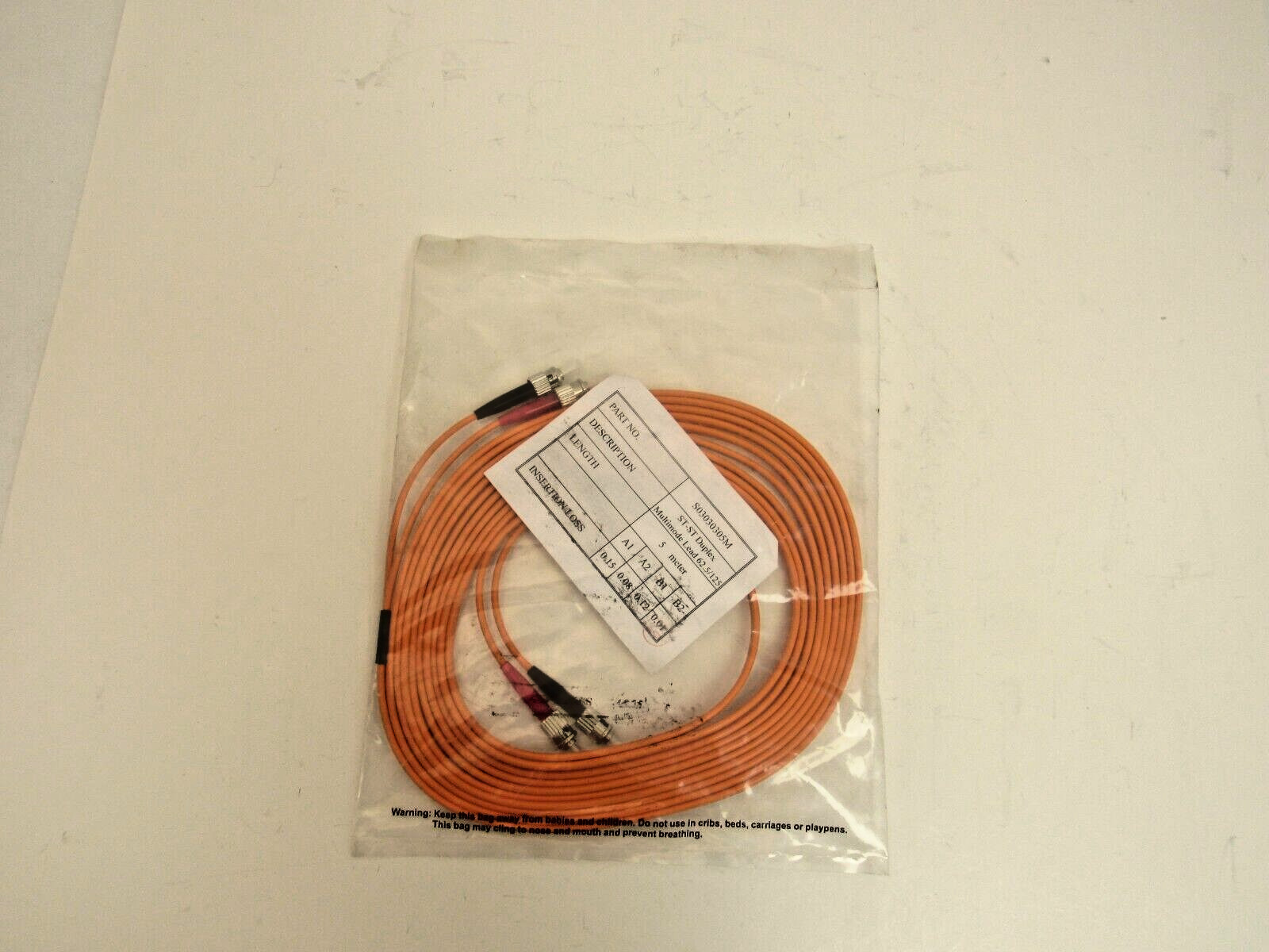 ST/ST Multimode Duplex 5 Meter Multimode Lead 62.5/125 F-13