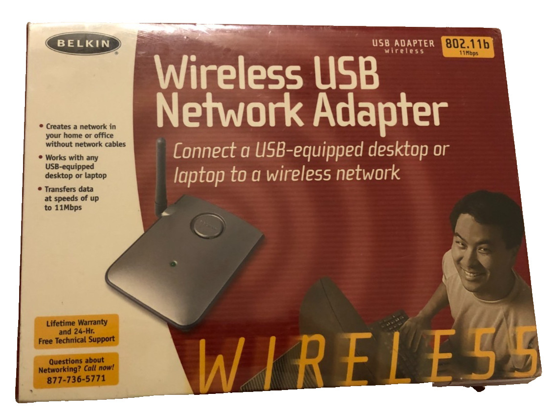 Belkin Wireless USB Network Adapter 802.11b 11 Mbps New Sealed
