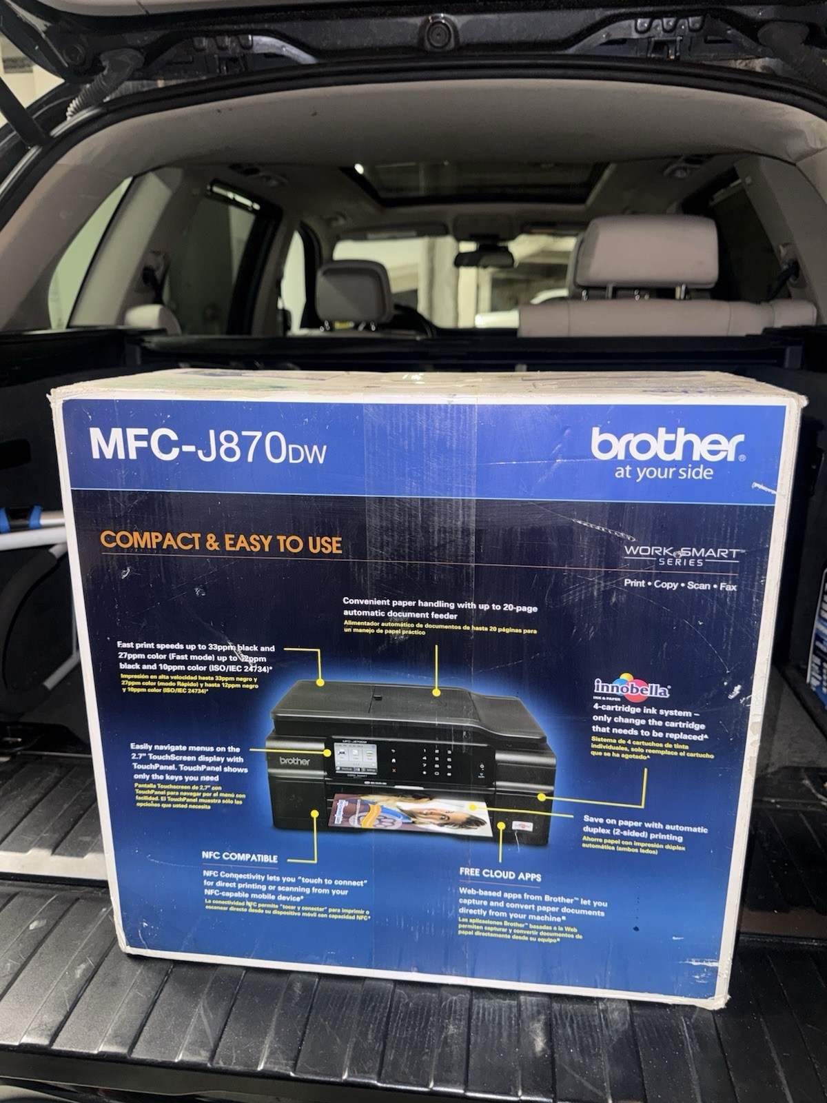 NEW Brother MFC-J870DW Wireless Color Inkjet All-in-One: WiFi, Scan, Copy, Fax