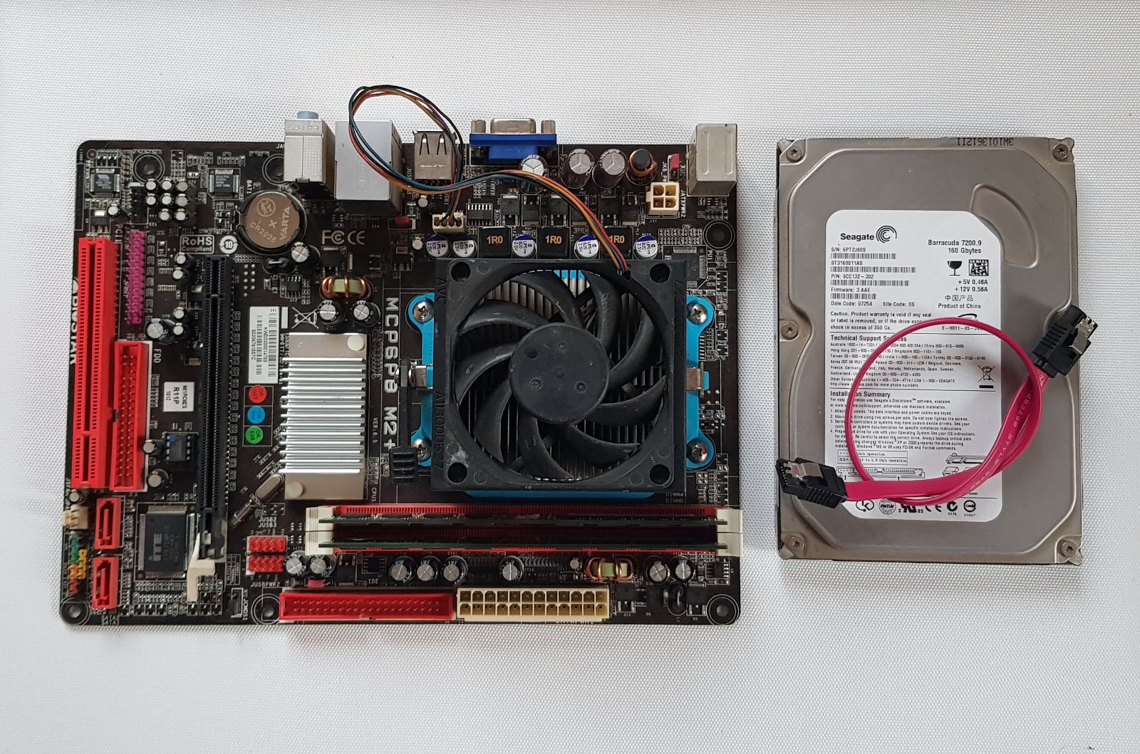 BIOSTAR MCP6PB M2+ am2+ CPU Athlon X2 220 + 2GB RAM + HDD Win XP Retrogaming set