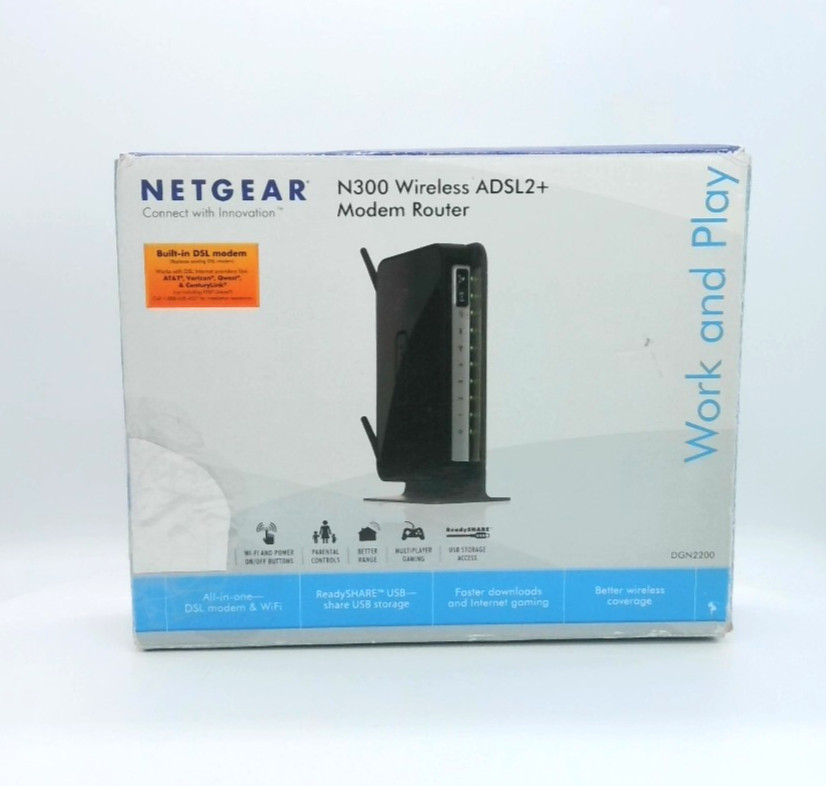 NETGEAR - DGN2200v3  – N300 Wireless ADSL2+ Modem Router - Please Read