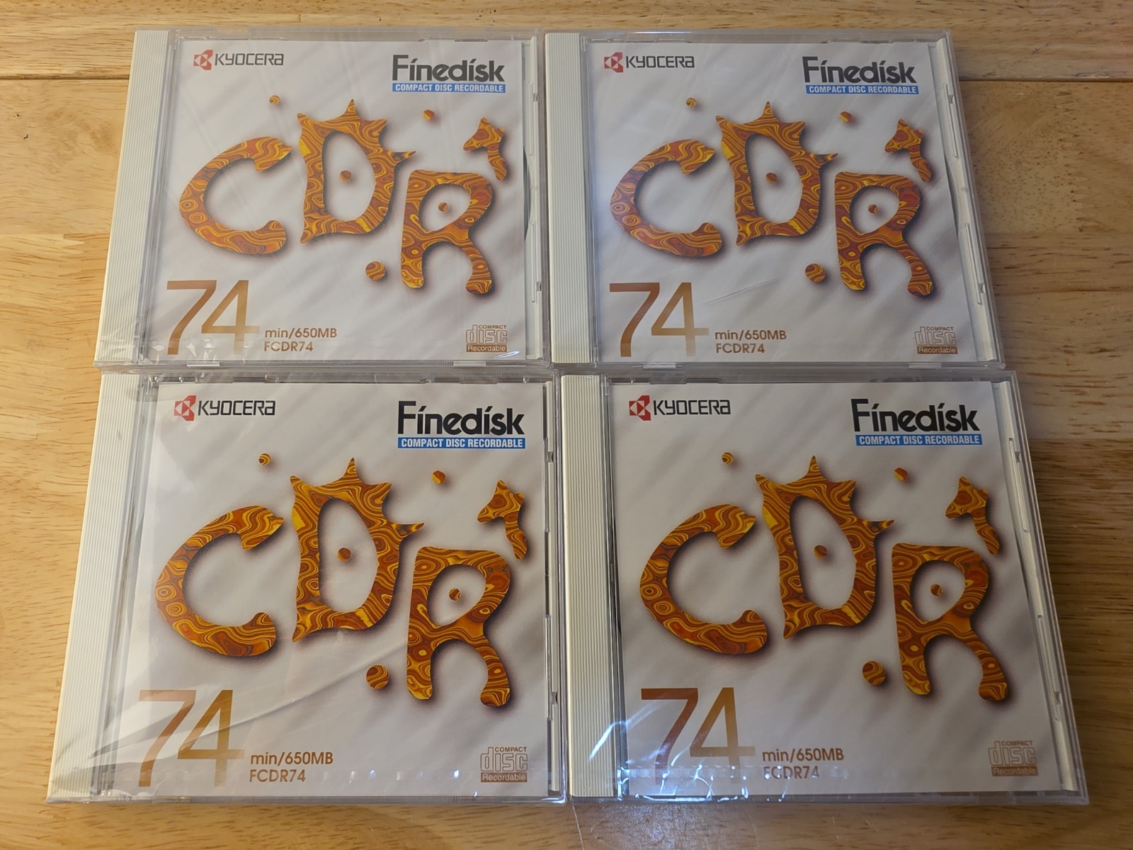 4 Vintage Kyocera FineDisk FCDR74 CD-R 650MB 74 Min Japan TDK Blank Discs