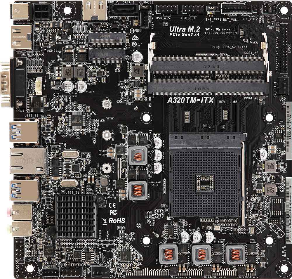 100% Tested FOR Asrock A320TM-ITX AMD Ryzen Thin ultra-thin Mini Motherboard