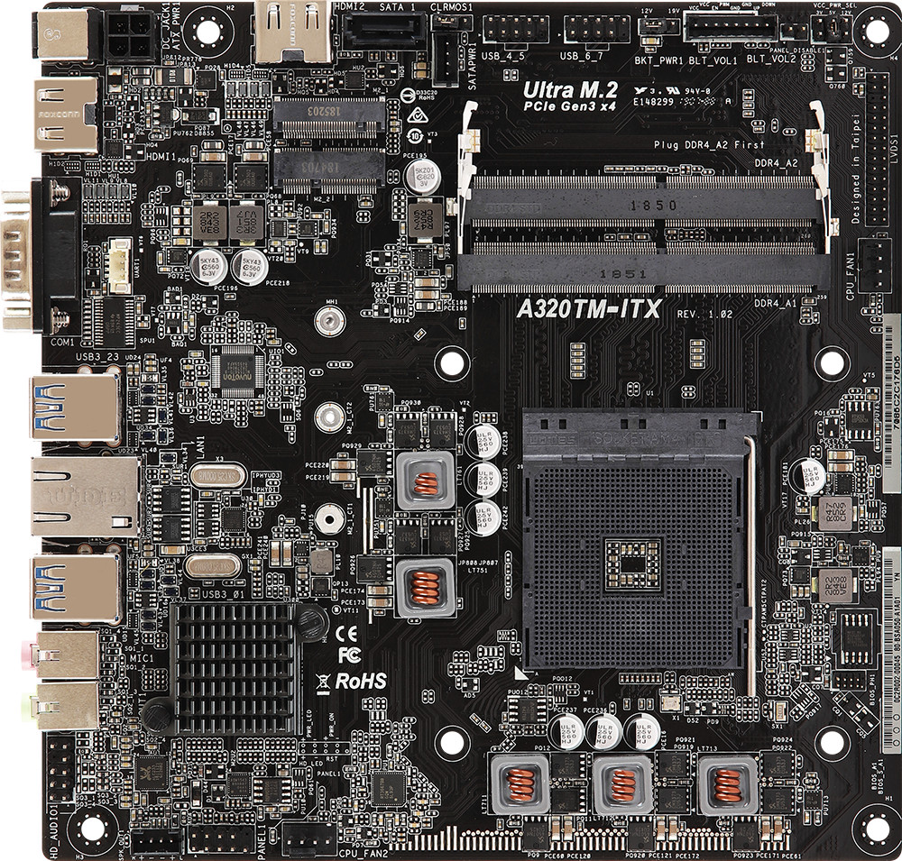 100% Tested FOR Asrock A320TM-ITX AMD Ryzen Thin ultra-thin Mini Motherboard