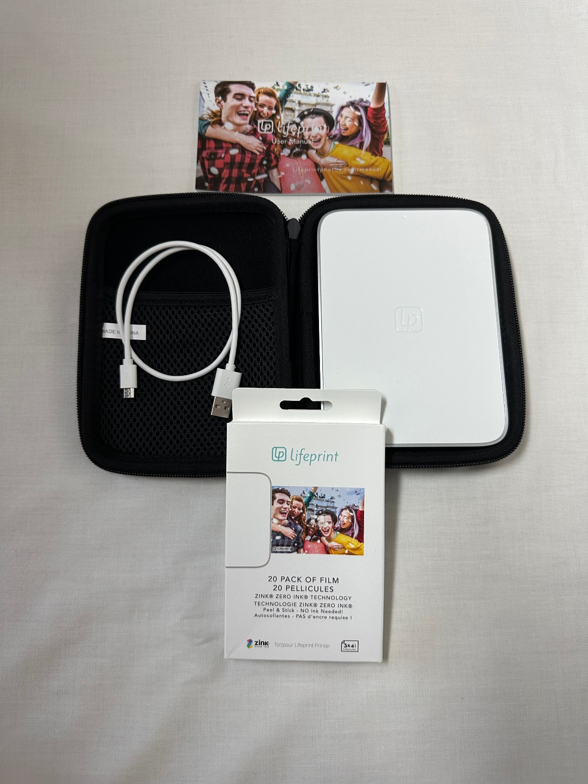 ZINK LIFEPRINT WIRELESS PORTABLE BLUETOOTH ANDROID IPHONE PRINTER + 3 X 4.5 FILM