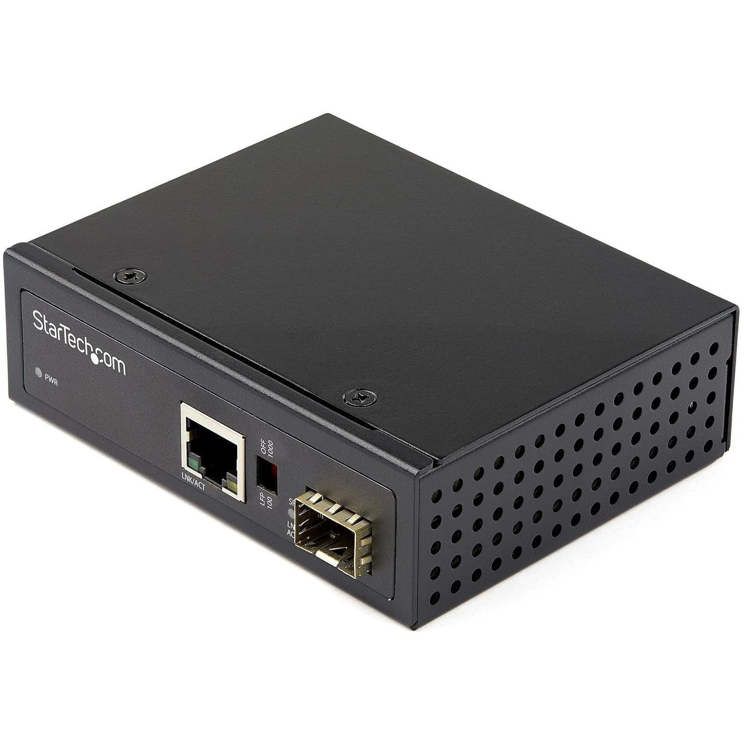 StarTech.com Industrial Fiber to Ethernet Media Converter - 10/100/1000 Mbps...