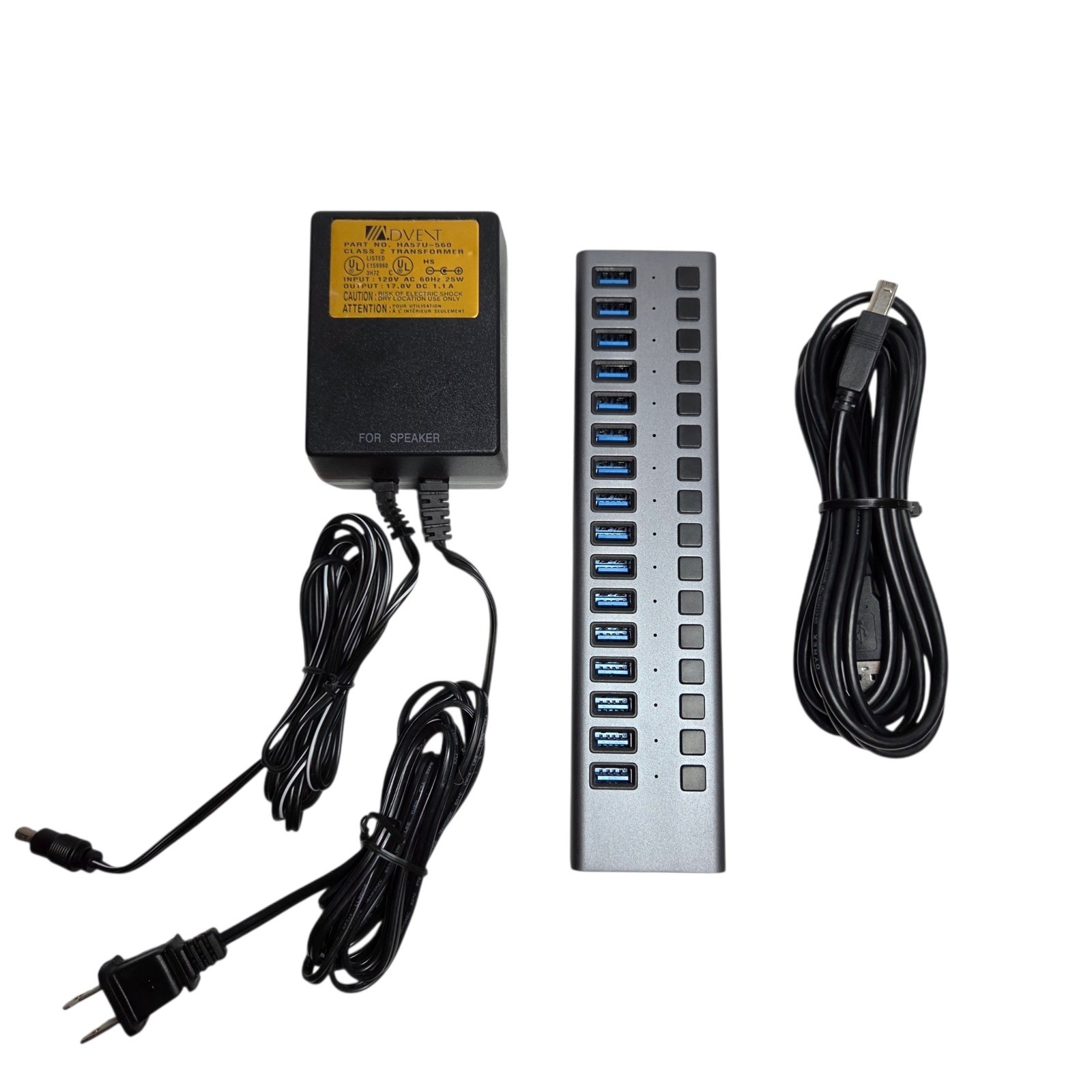 Advent 16-PORT USB 3.0 DATA HUB AND CHARGER W/ INDIVIDUAL SW 90 WATTS