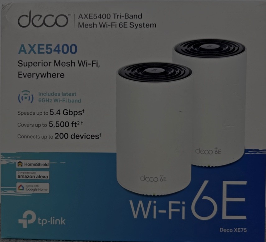 TP-LINK Deco XE75 AXE5400 Wi-Fi 6E Router Mesh System - White (2-Pack)