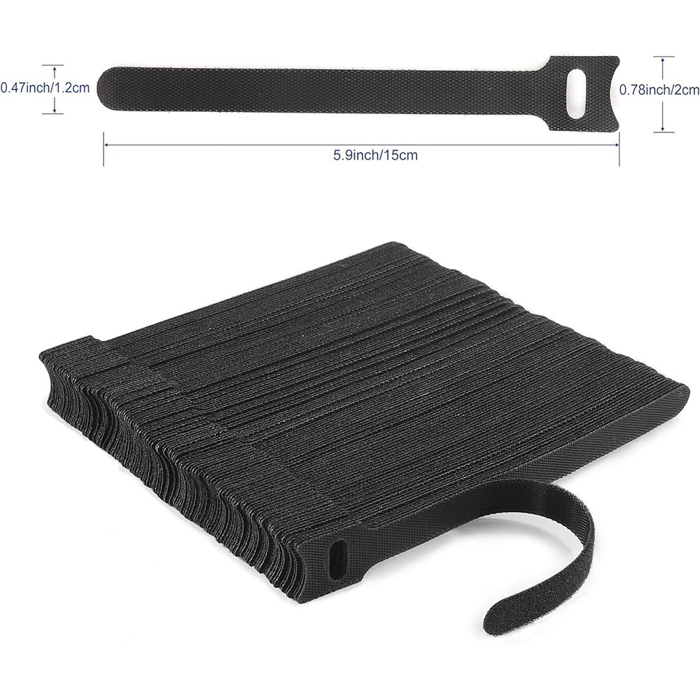 10-100 PCS Cable Straps Wire Cord Hook Loop Ties Reusable Organizer Laptop