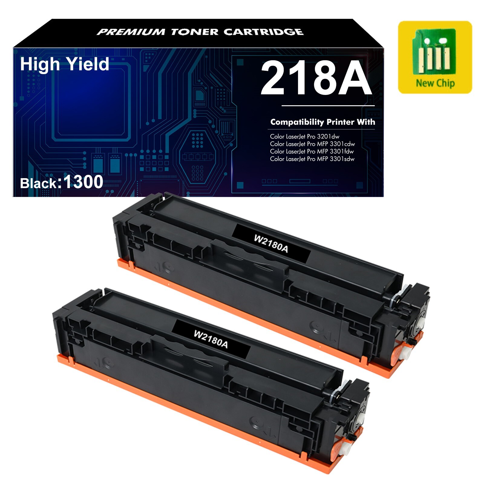2PK 218A W2180A Toner for HP Color LaserJet Pro 3201dw MFP 3301fdw 3301cdw