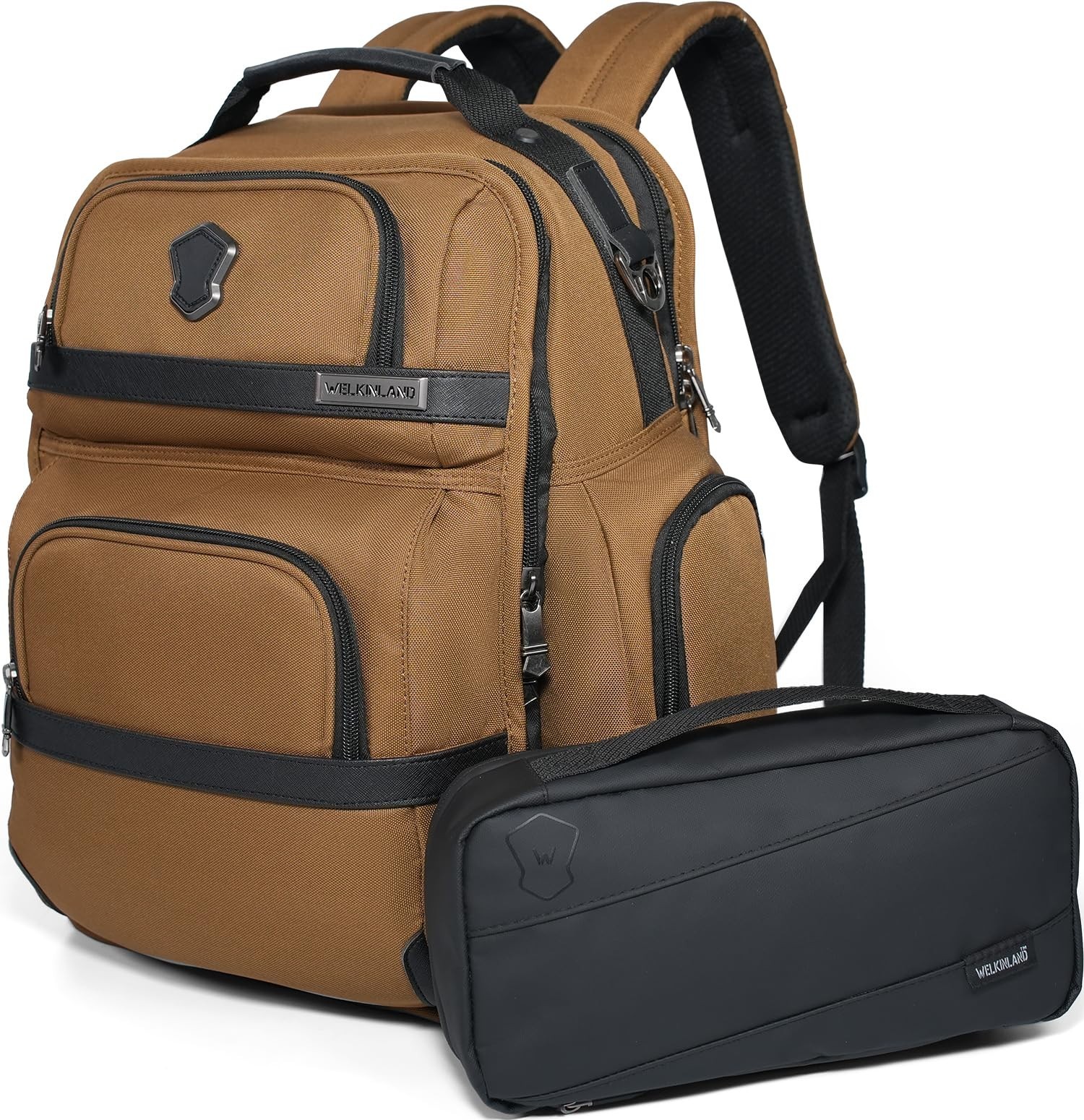 WELKINLAND 24H Business Backpack for Men with Toiletry Bag, 16" Laptop Execut...