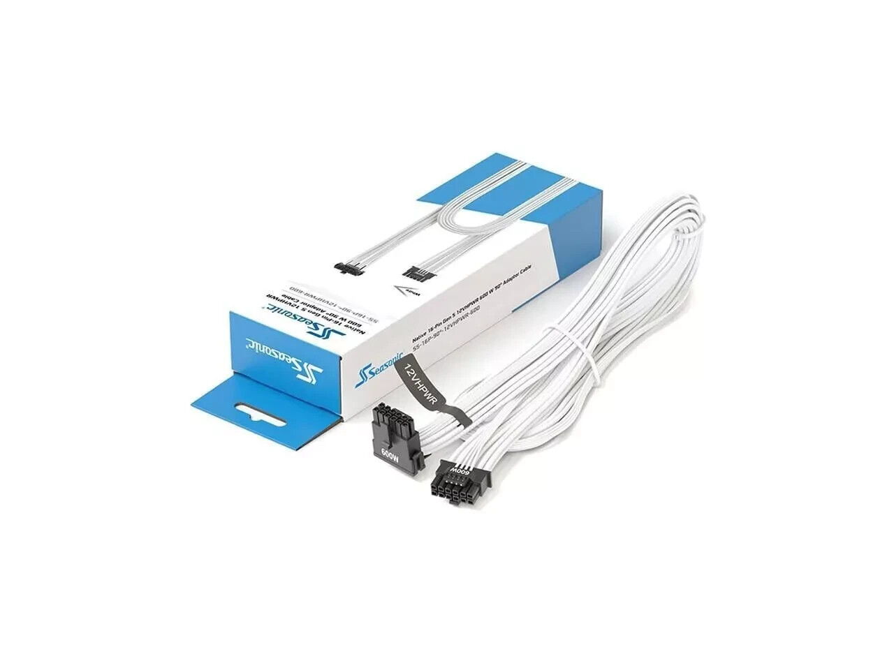 SEASONIC Modular 90° L 12VHPWR Power Cable 16-Pin Supports 40 Series Video Cards