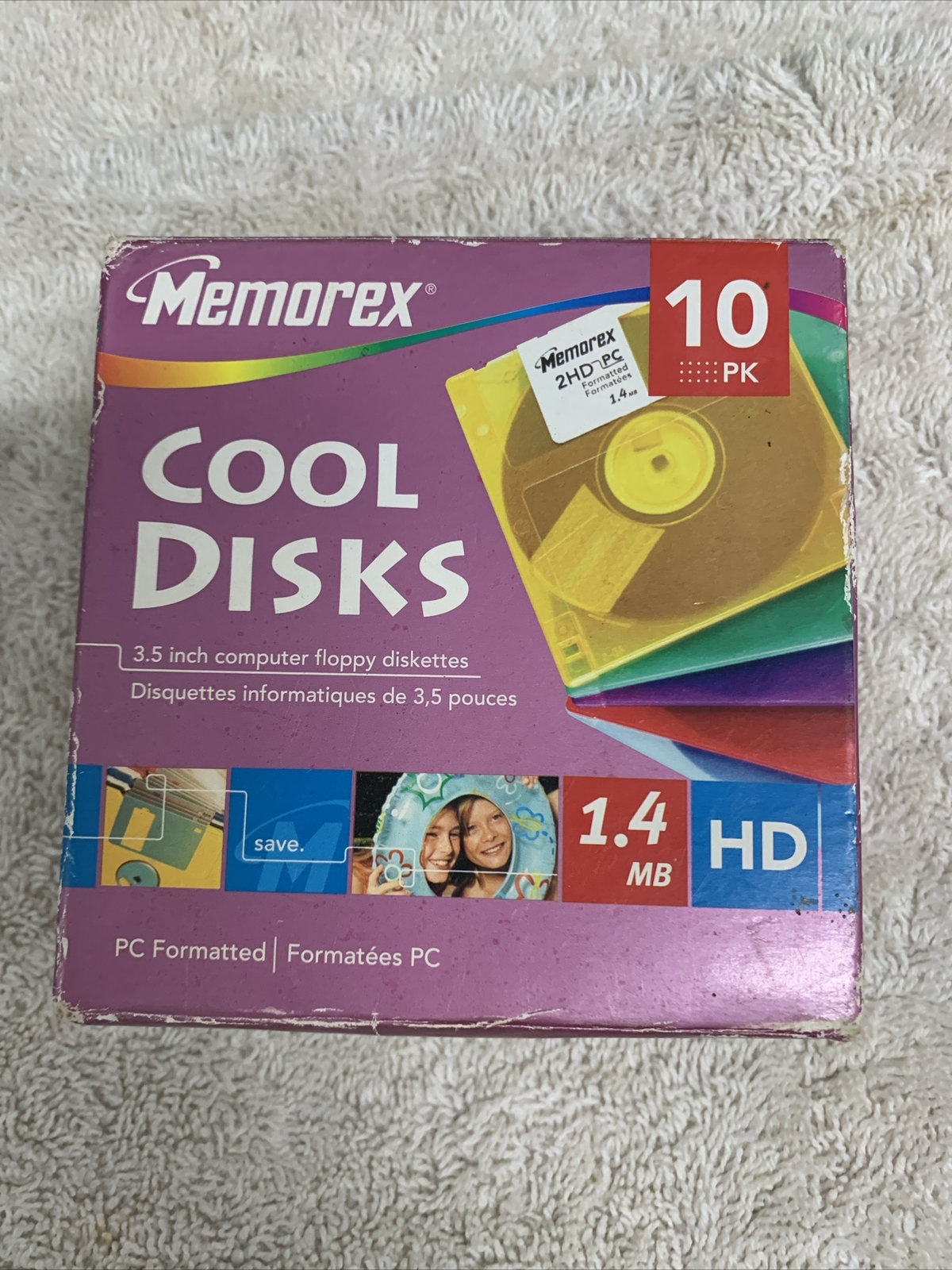 10 Pack Memorex 2HD 3.5" Computer Diskettes PC Format Cool Disks New Open Box