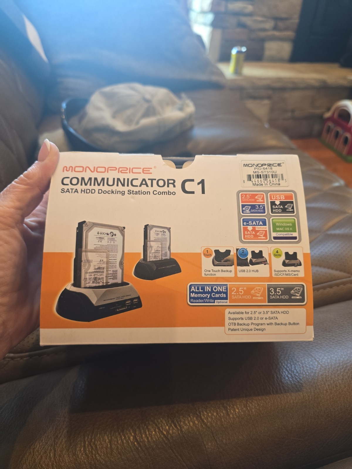 Monoprice C1 Communicator SATA HDD Docking Station Combo W/ Card Reader/HUB, NIB
