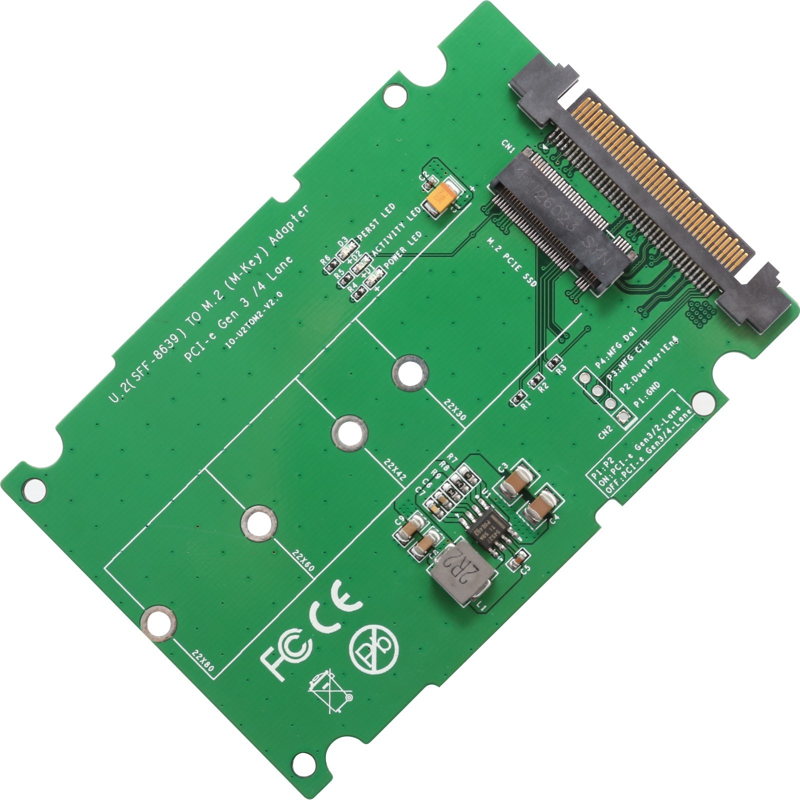 Open box-M.2 PCIe I/F NVMe SSD to U.2 (SFF-8639) 2.5-Inch SSD Adapter w/Cable