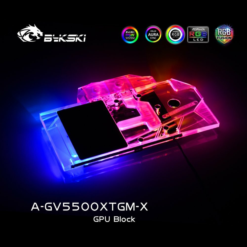 Bykski GPU Water Block Full Coverage Block for GIGABYTE 5500XT GAMING OC 8G