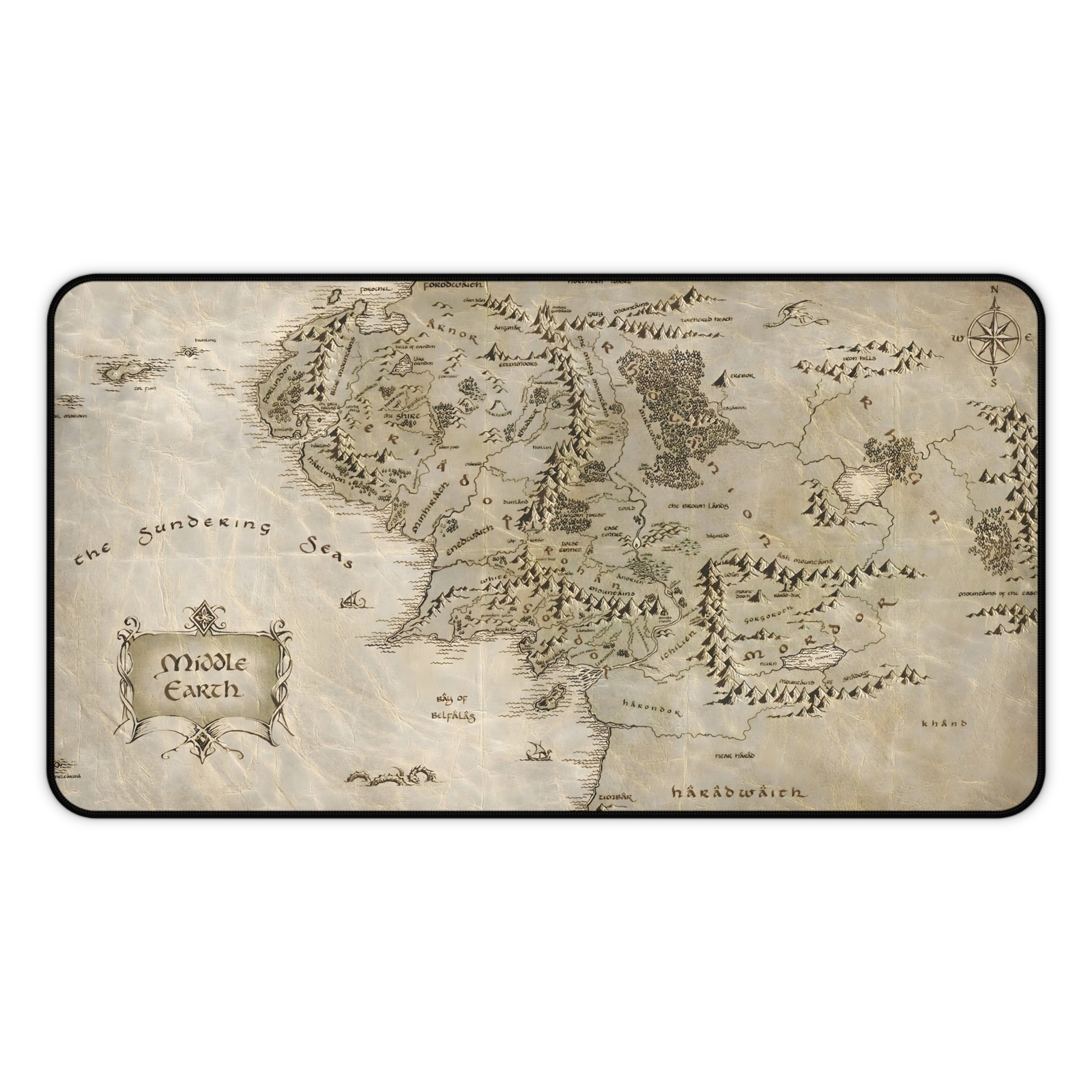 Desk Mat&Mouse Pad: Middle Earth Map, Lord of The Rings ,Custom Desk Mat