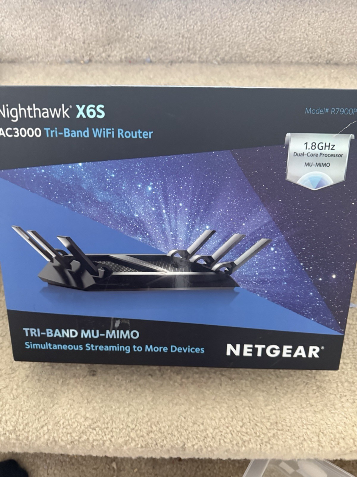 NETGEAR Nighthawk X6S AC3000 Tri-Band WiFi Router R7900P MU-MIMO Black
