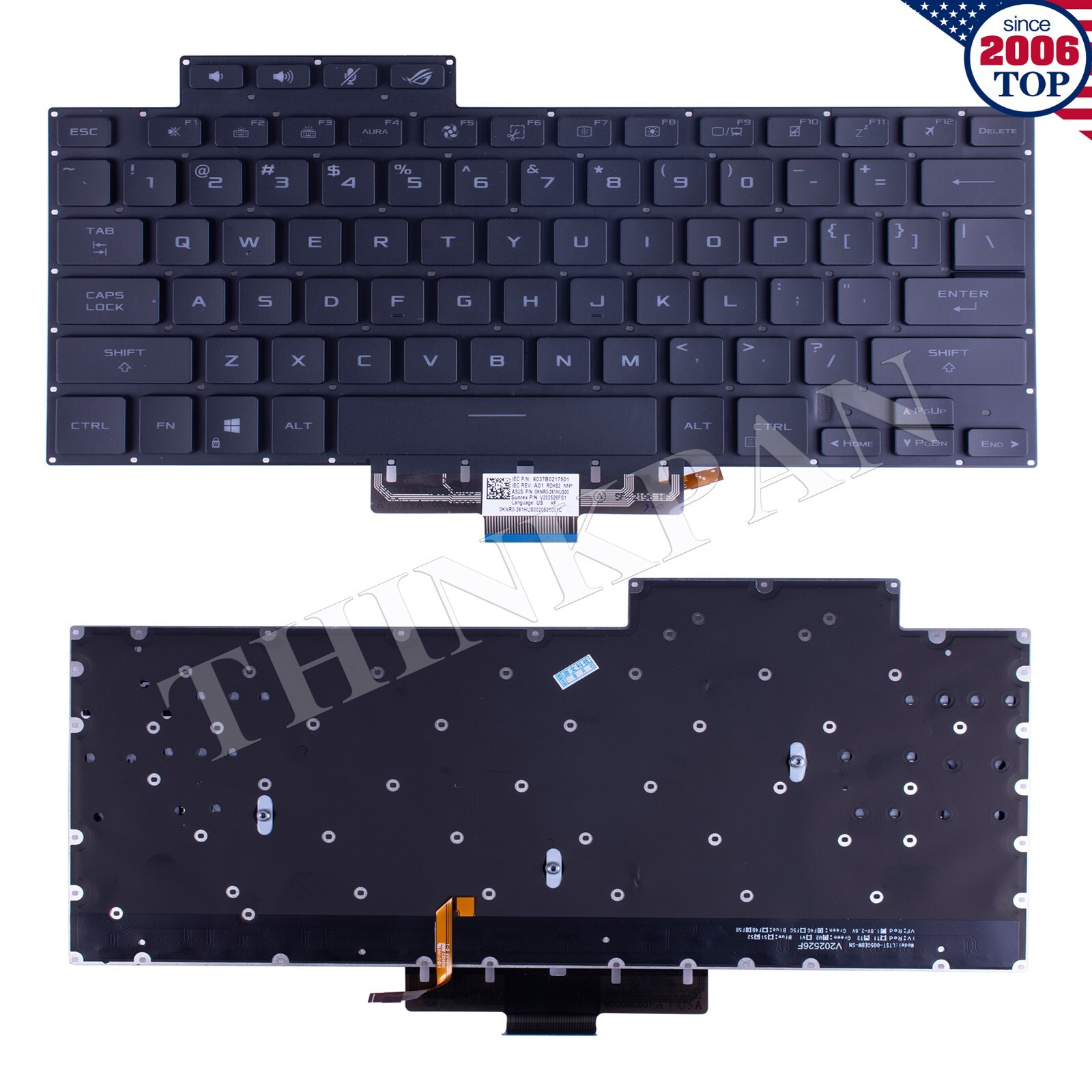Genuine US Keyboard with Backlit for ASUS Zephyrus ROG 16 G16 GA503 15 GU603