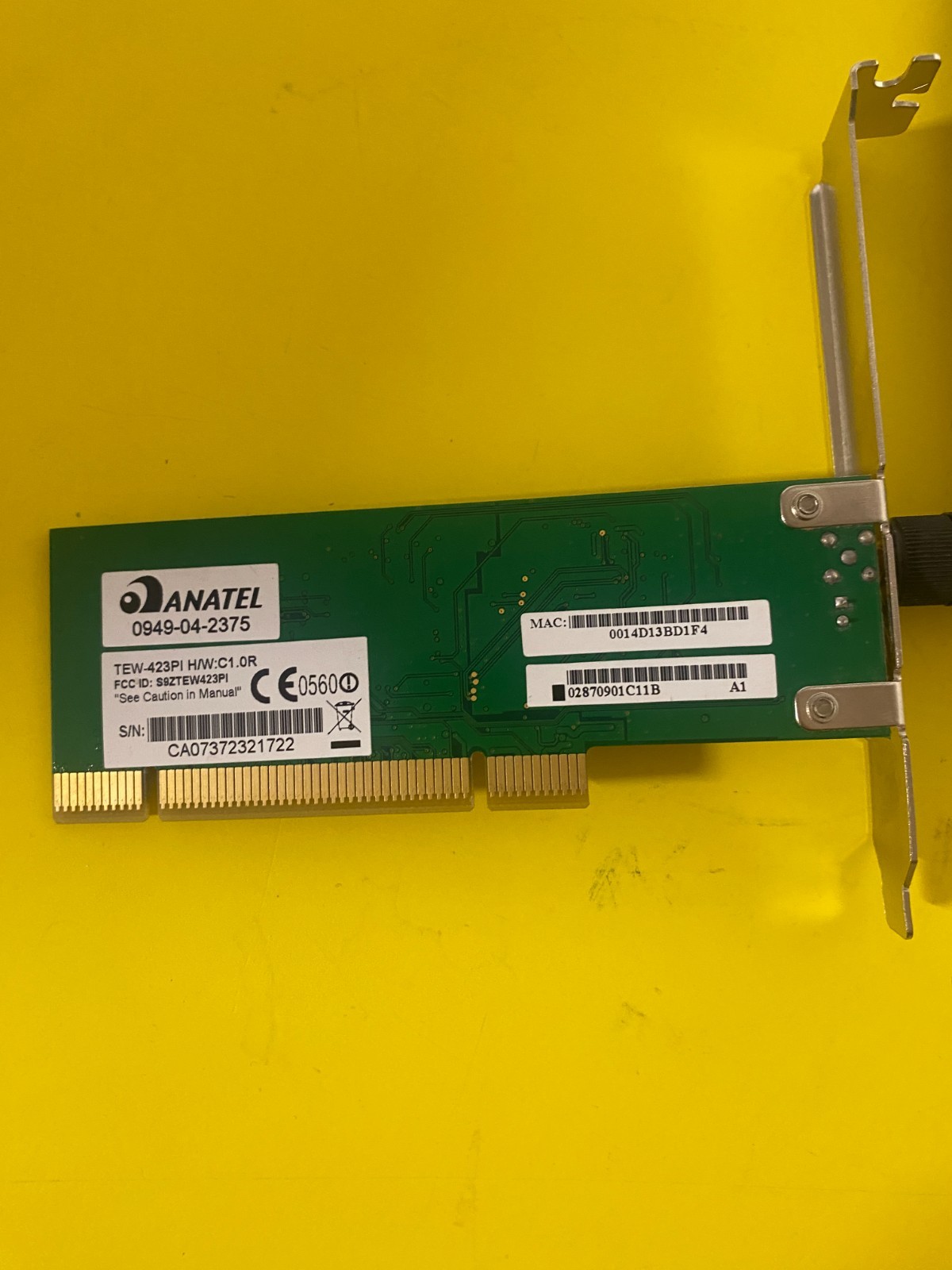 Trendnet USA Wireless Wifi PCI Card Adapter for Internet - (TEW-423PI) Antenna