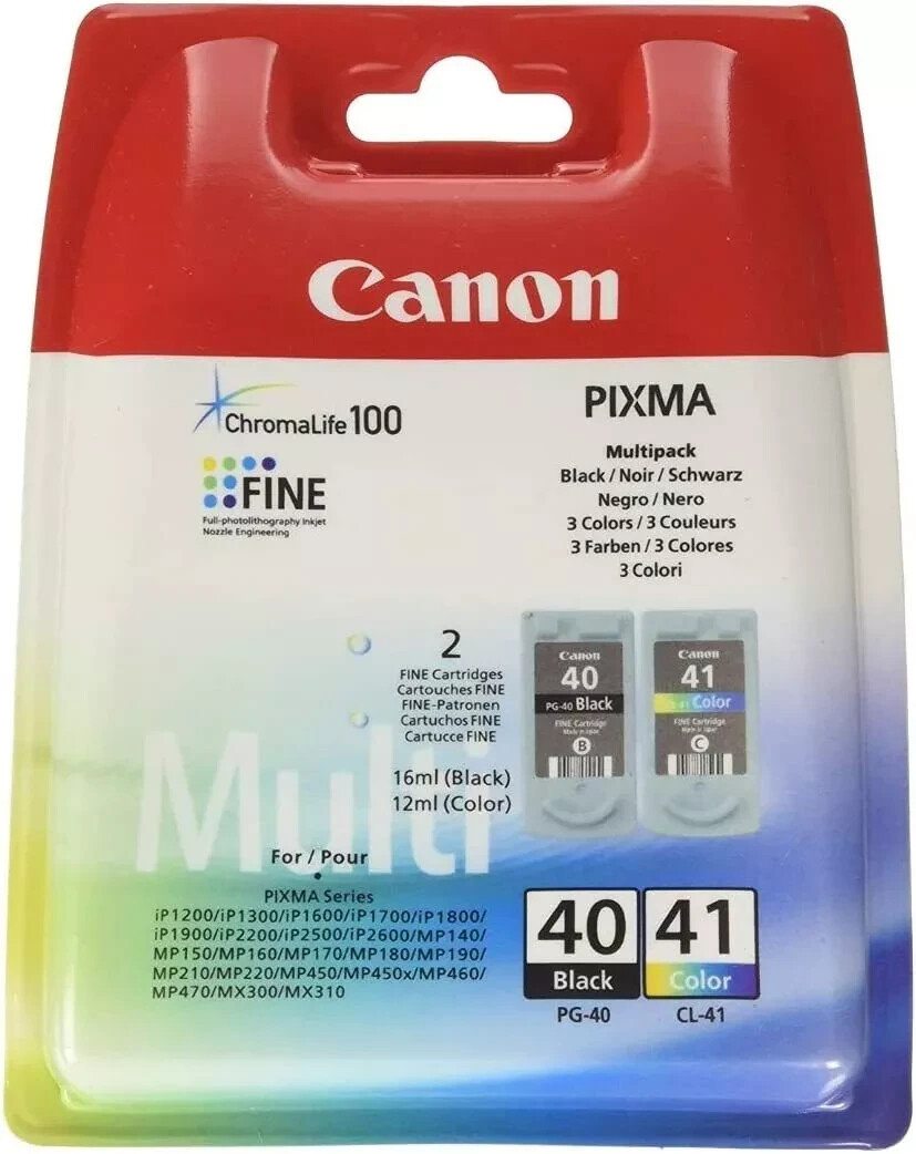 Genuine Canon 40 41 Ink Cartridge Combo for IP 1600 1700 MP 470 Printer- NEW