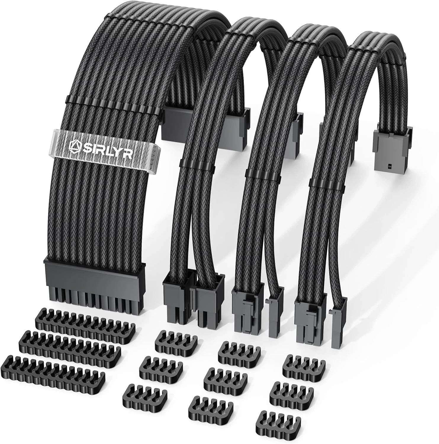 PSU Cable Extension Kit–4Pack 16AWG Power Supply Cables (1X 24Pin ATX / 1X 8Pin