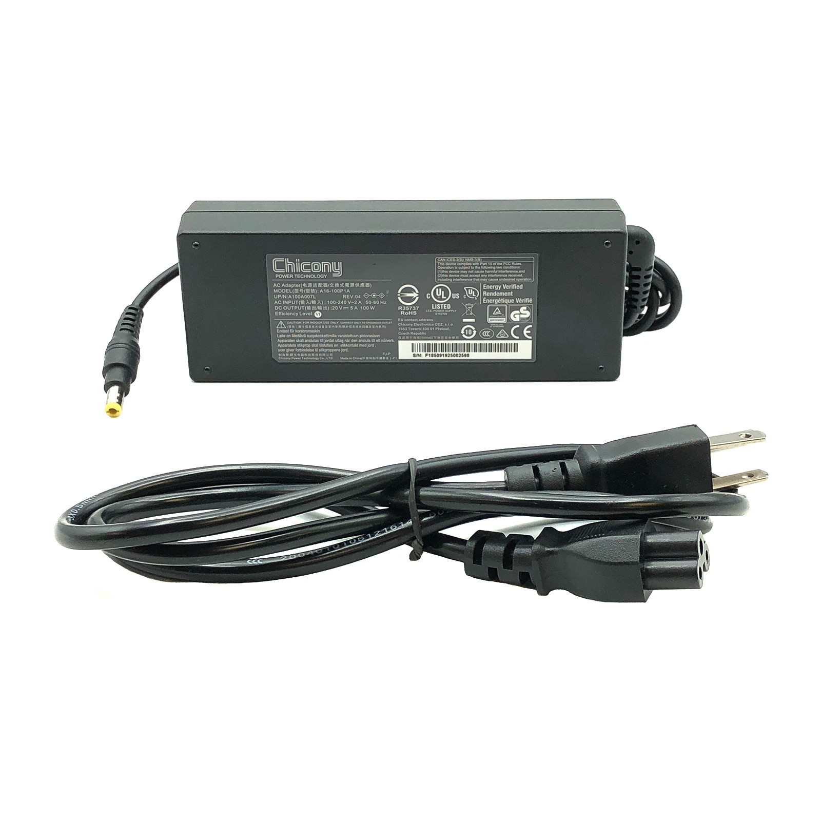 Genuine Chicony 100W AC Adapter A16-100P1A Laptop Charger P/N: A100A007L 5.5mm