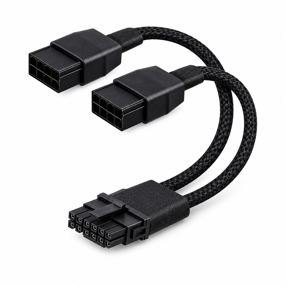 Nvidia PCIE 5.0 GPU Power Extension Cable 12VHPWR 16 Pin GPU Male to 2 X 8pin