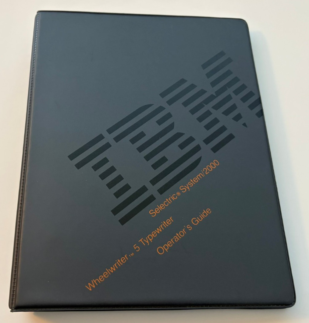 IBM Selectric System 2000 Wheelwriter 5 Typewriter Operator's Guide Only