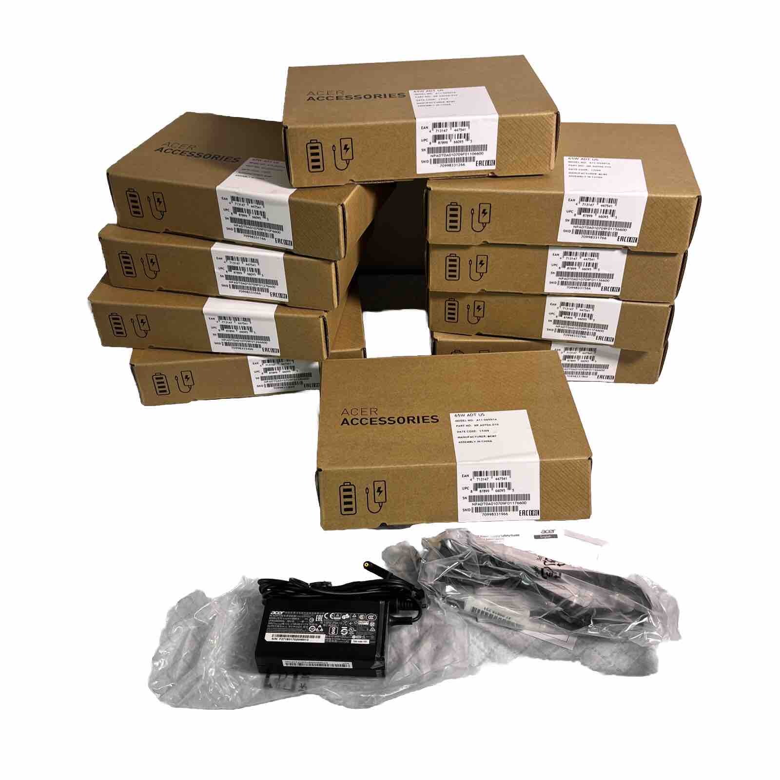 Lot of 10x New Genuine Acer A11-065N1A AC Adapter Charger w/ Power Cord -65w