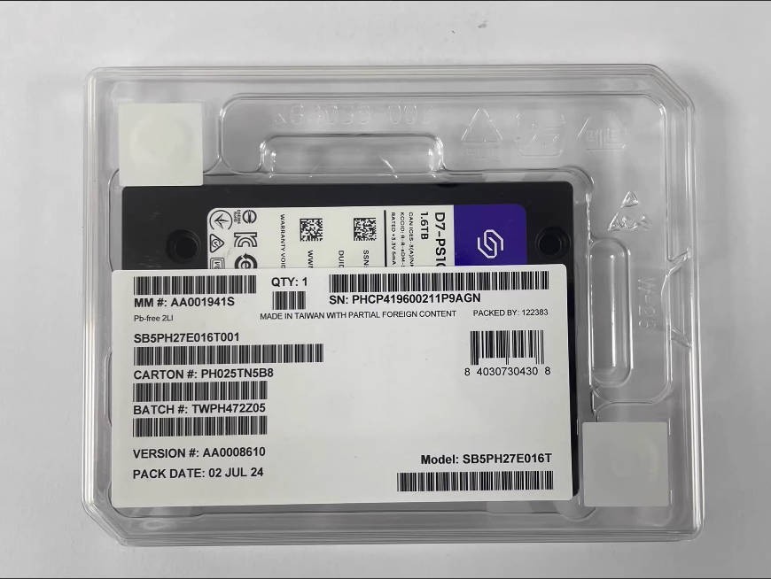 Solidigm INTEL D7 PS1030 1.6TB 2.5" U.2 SSD SB5PH27E016T001 NVME PCIe 5.0 X4