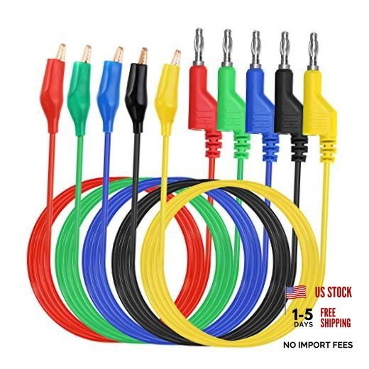 Sumnacon Multimeter Test Lead Set - Stackable Banana Plug to Alligator Clips