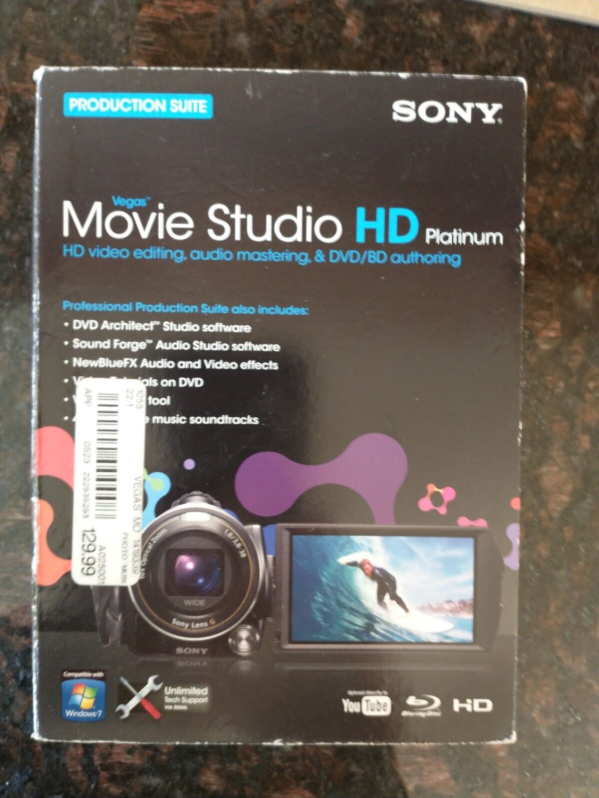 Sony Vegas Movie Studio HD Platinum Video Editing Audio Software In Box
