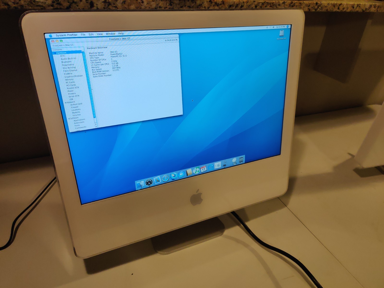 Apple iMac G5 A1076 17" 2 GHz 1.5 GB RAM 250 GB HDD Tested Working