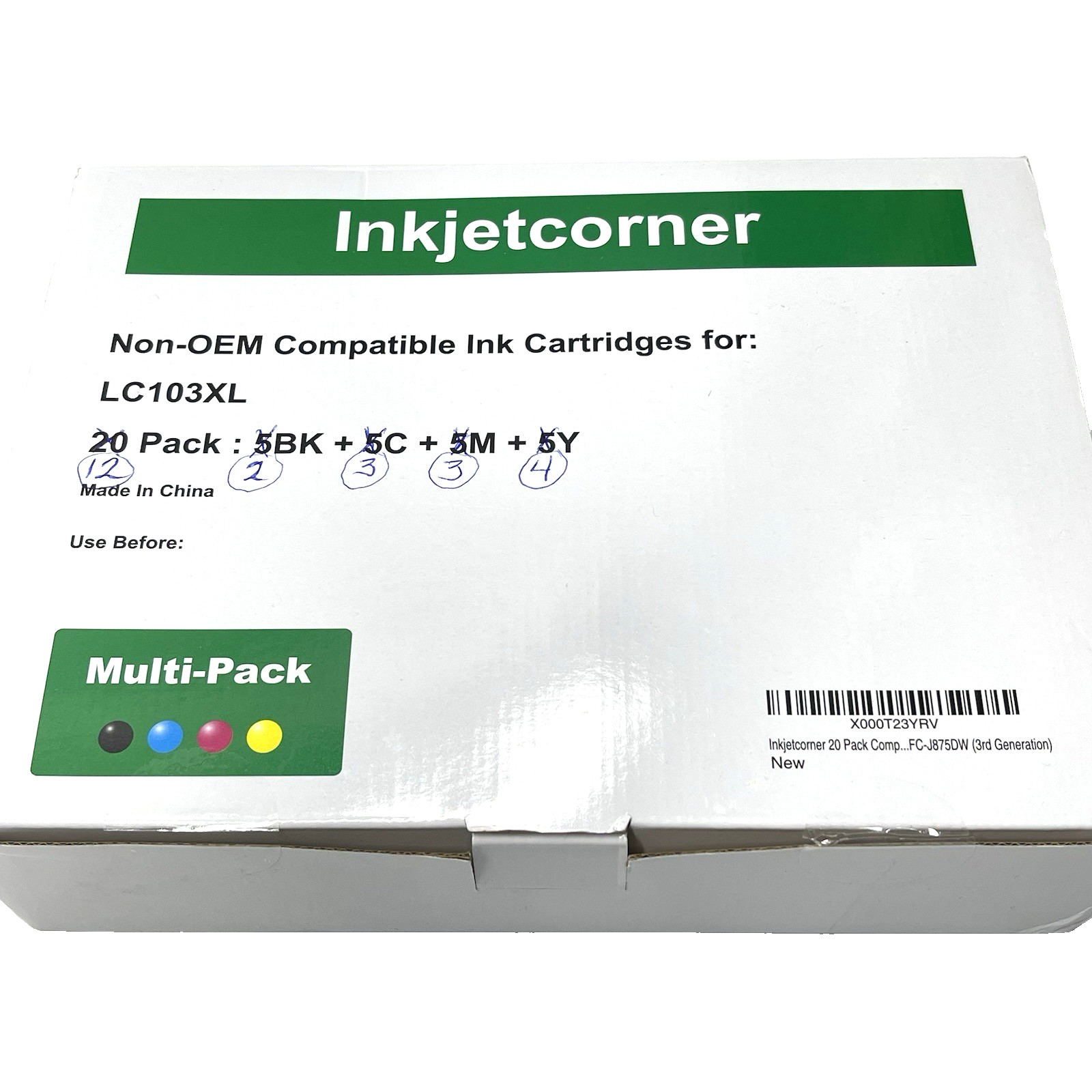 Inkjetcorner Non-OEM Compatible Ink Cartridges Replacement For Lc103xl 12 Pack