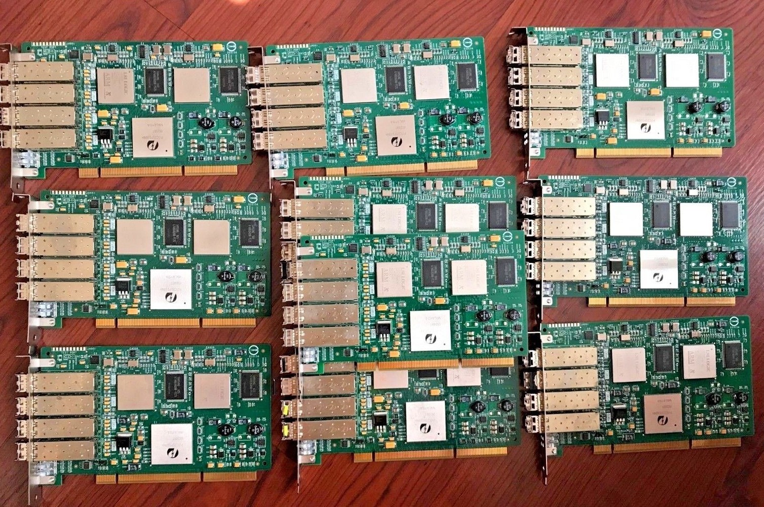 lot 10 NETAPP 111-00286+A0 LSI LSI7404XP-LC QUAD PORT FIBRE CHANNEL CARD w/ SFP