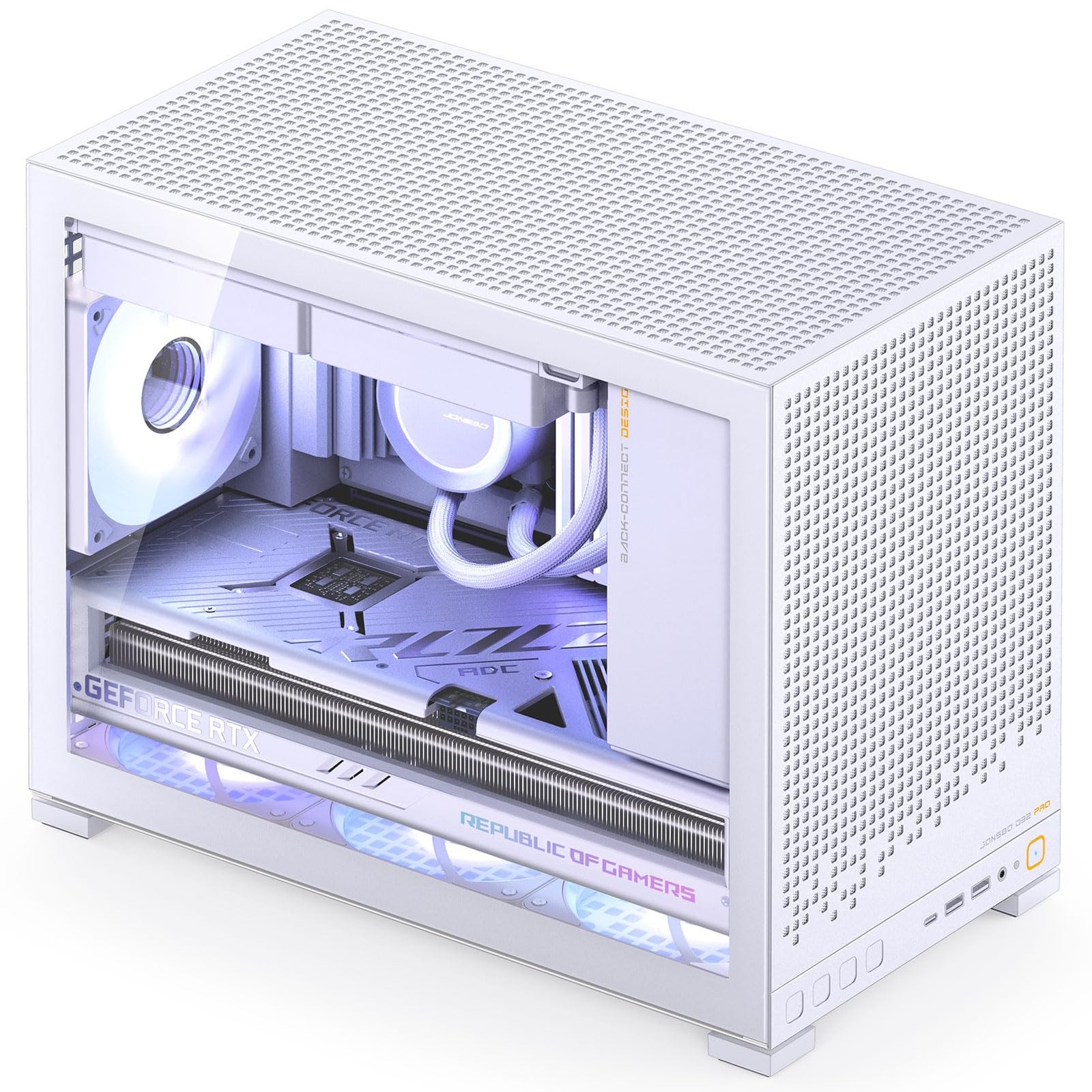 D32 White Micro-ATX PC Case,High Compatibility Mini Desktop Case,A/B Mode for...