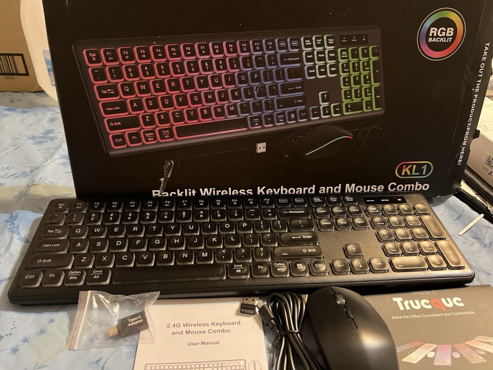HAVIT HV-KB558CM Rainbow Backlit Gaming Keyboard and Mouse Combo  - Black
