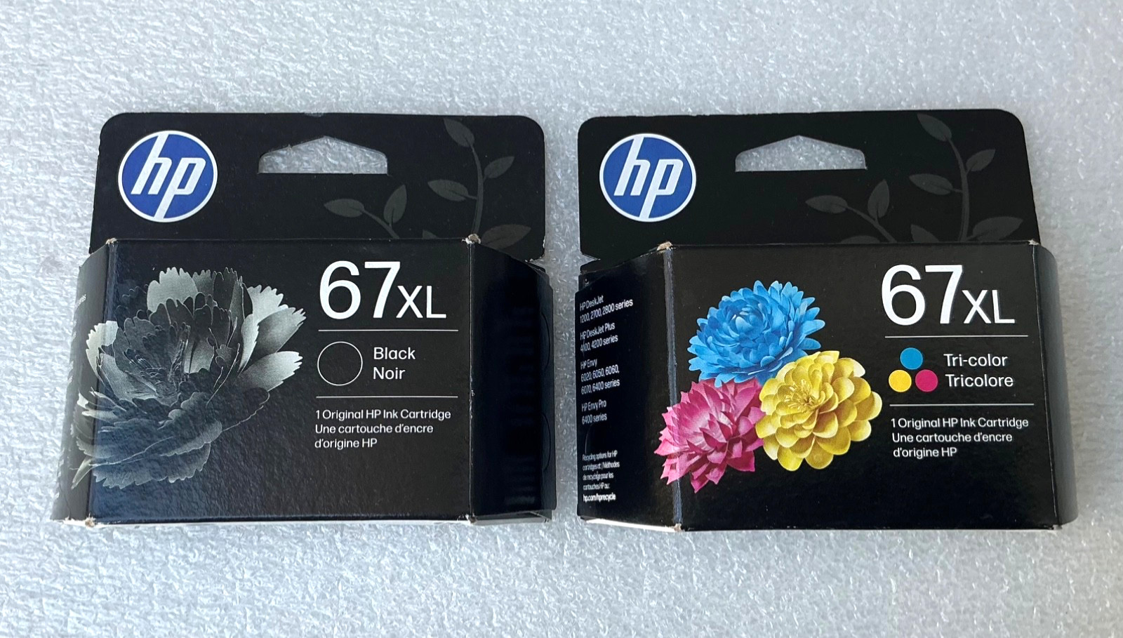 Genuine HP 67XL Black + Tri Color Ink Cartridge Combo NEW Sealed 2/28