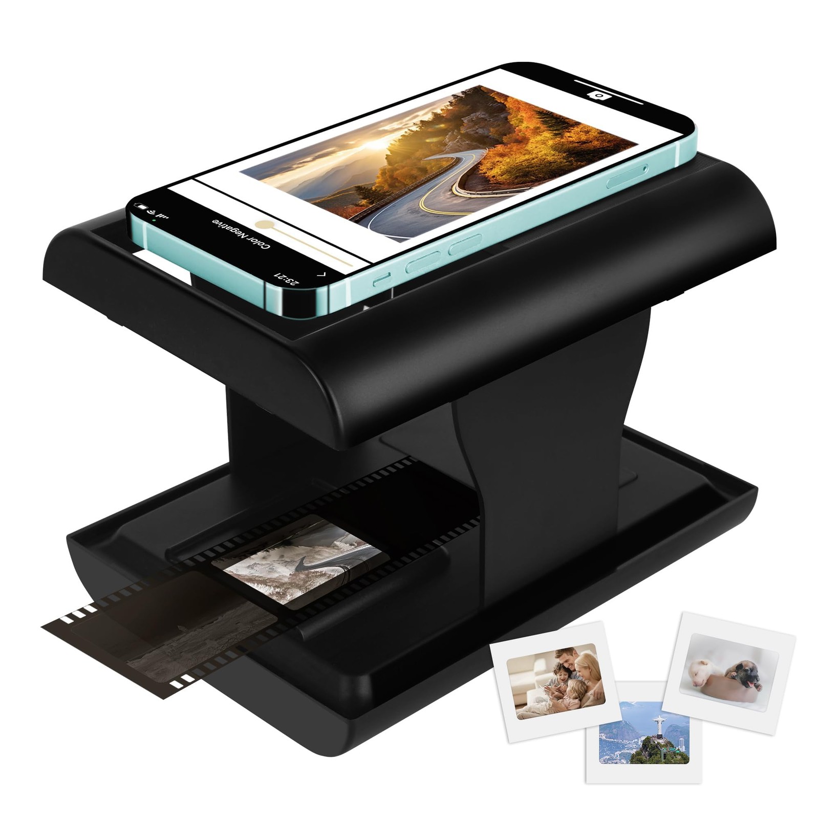 Mobile Film Scanner, 35mm Slide and Negative Scanner for Old Slides to Black