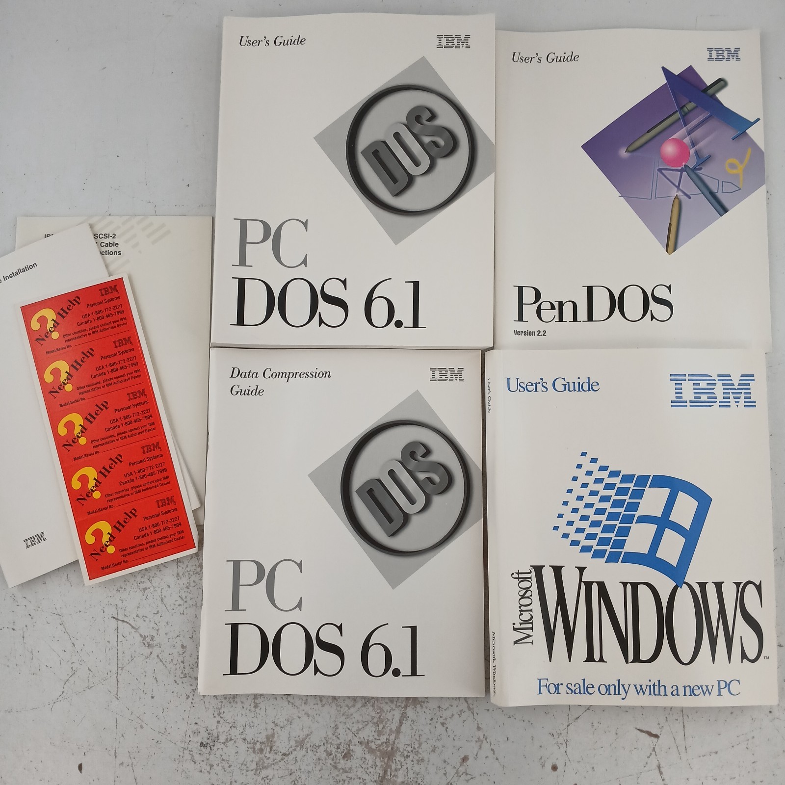Vintage IBM PC DOS 6.1 Manuals Lot Windows PenDOS Guides 1990s Original User Set