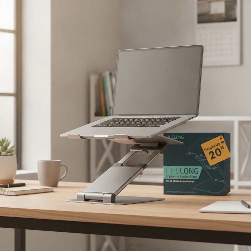 Versatile Laptop & Tablet Stand, 20-Inch Adjustable Height for Ergonomic Comfort