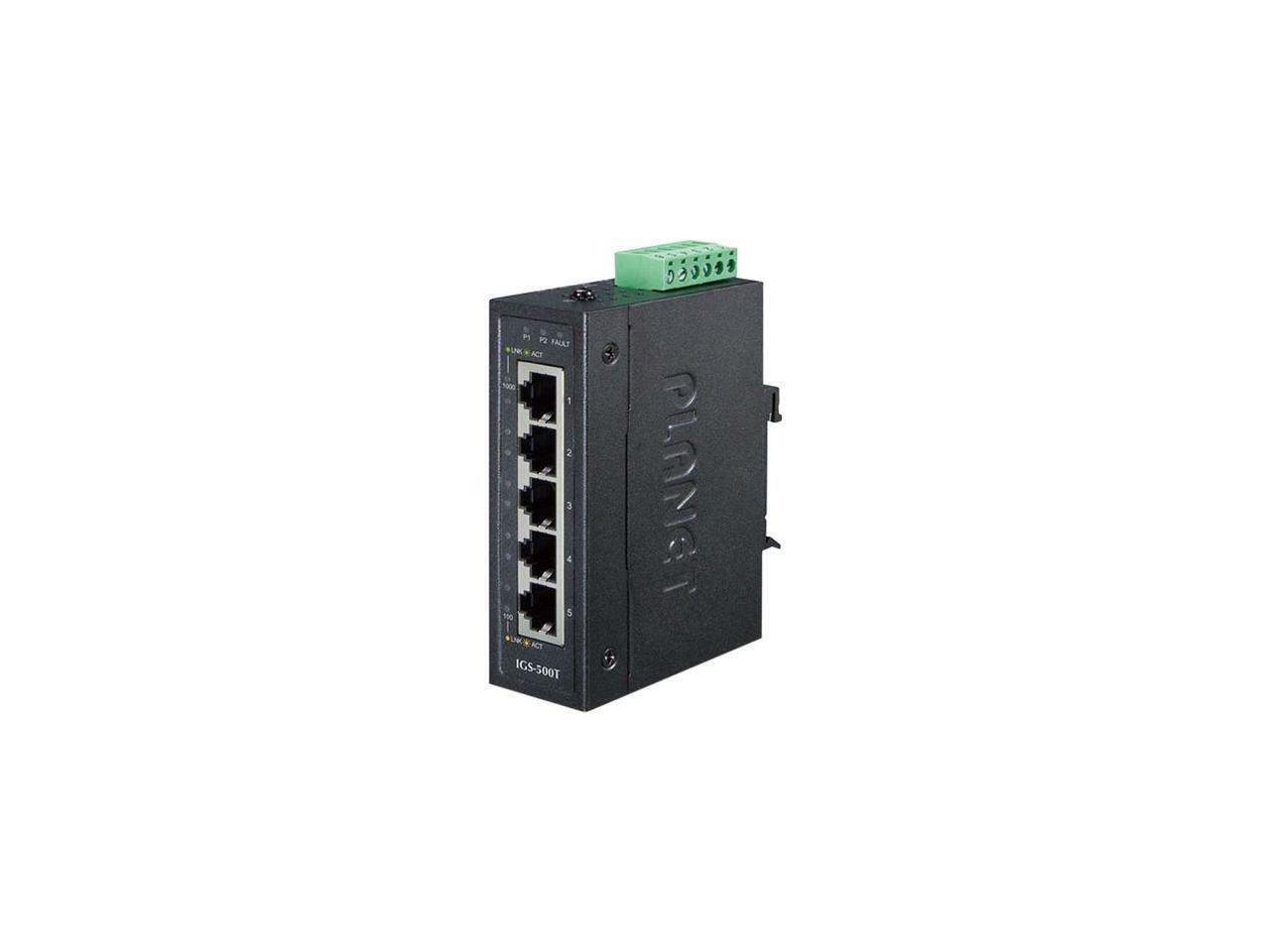 PLANET IGS-500T Unmanaged Compact Industrial 5-Port 10/100/1000T Gigabit Etherne