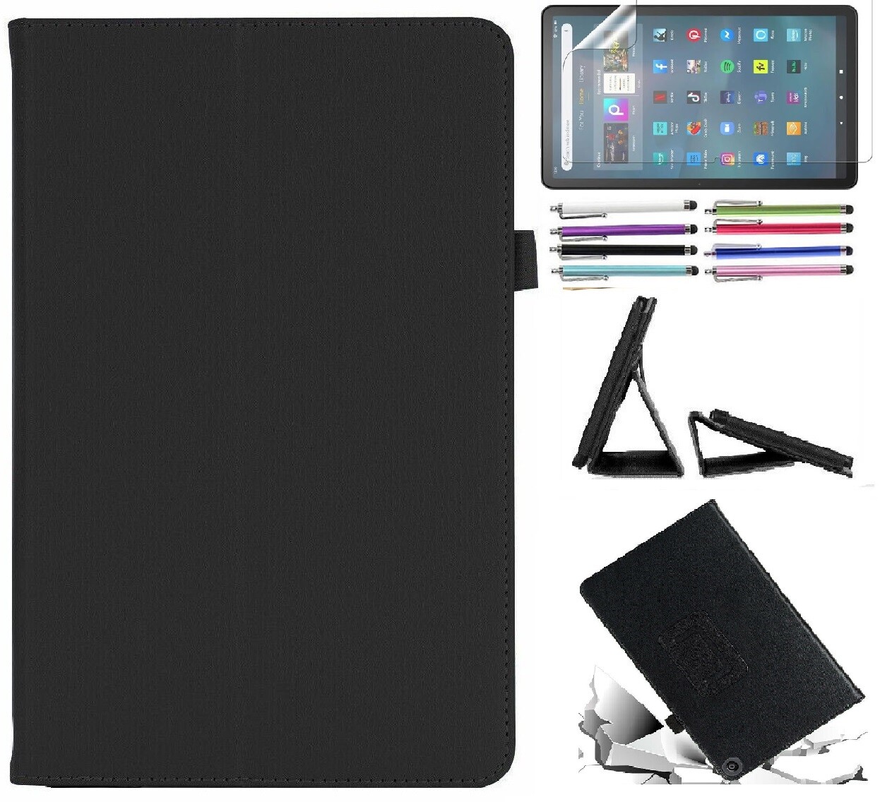 Folio Case for Amazon Fire Max 11 Tablet 13th Gen with Screen Protector & Stylus