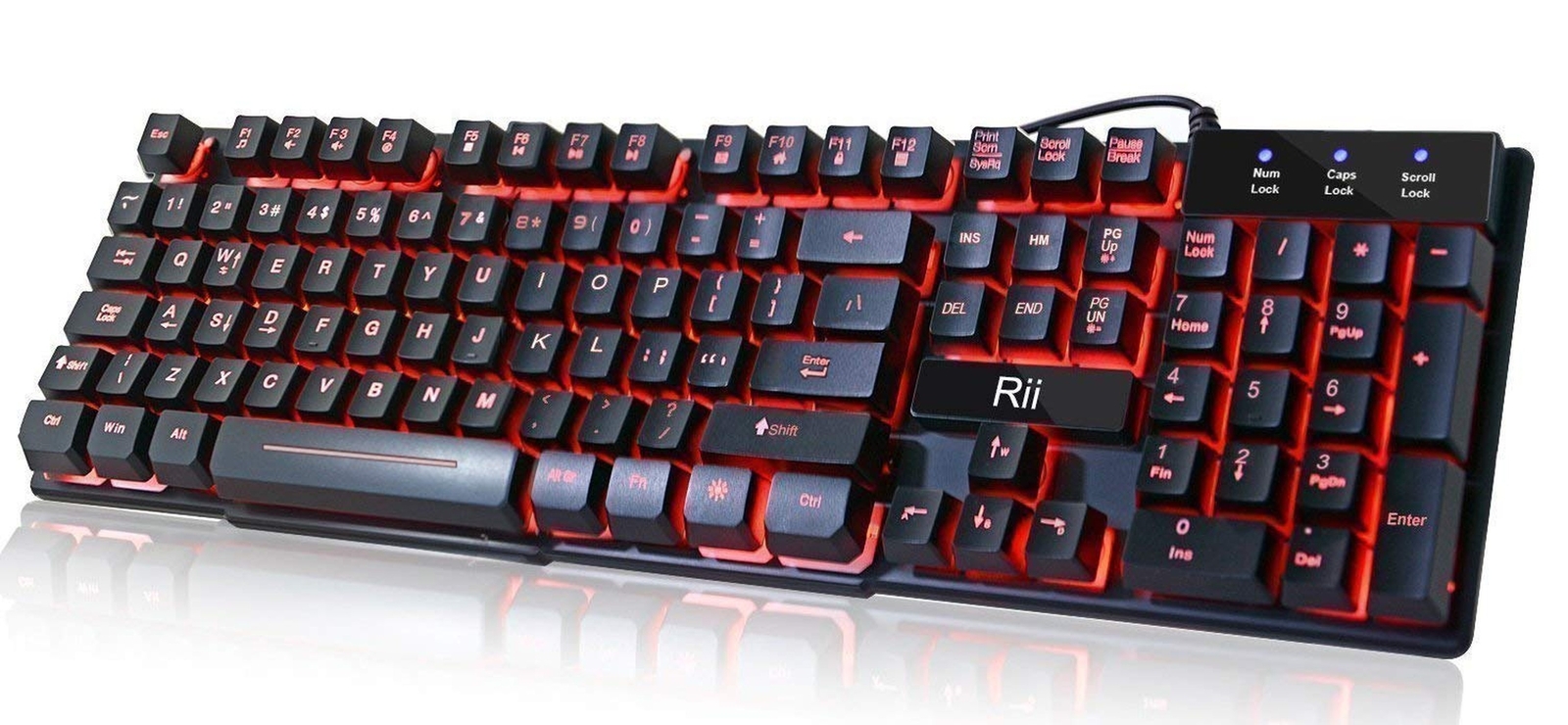 Rii RK100 3 Colors LED Backlit Mechanical Feeling USB Wired Multimedia Office...